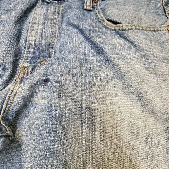 Levi's 569 Jeans Mens 35x31 Blue Denim Loose Straight Leg Distressed Thrashed - Picture 6 of 16